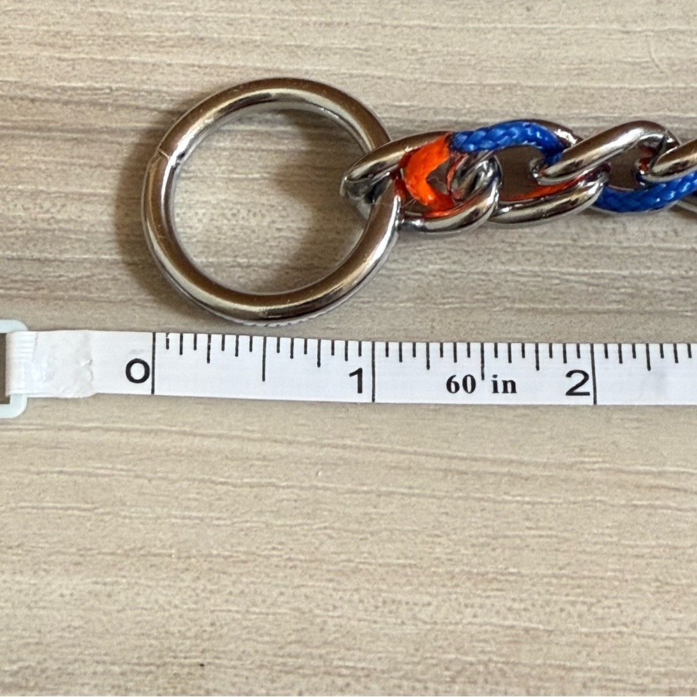 Terrain D.O.G. • Blue & Orange 3.5mm Chain Slip Collar - 20” - Picture 10 of 11